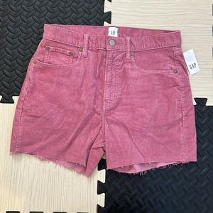 Gap pink velvet jean shorts size 2/26 nwt